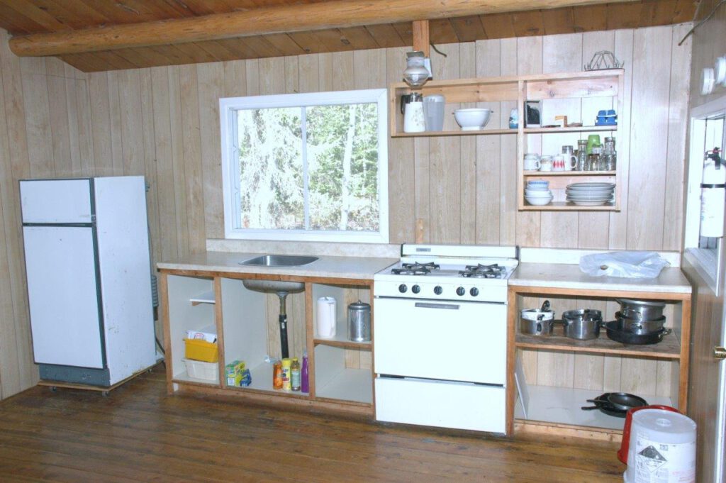 The kitchen inside McCrea camp.
